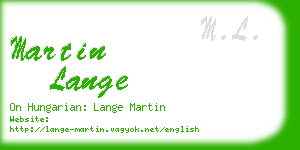 martin lange business card